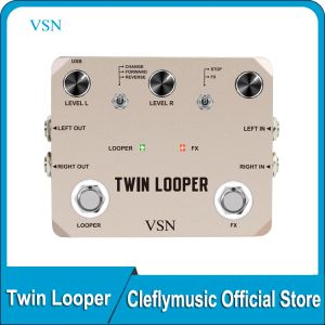 Kablar VSN Twin Looper Electric Guitar Effect Pedal Loop Station 11 Typer av spel med 10 minuters inspelningstid
