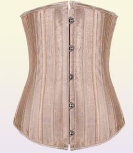 XXS XS Underbust Bustier Corset Women Dress Slimming Waist Trainer 26 Steel Bone Wedding Body Shaper Lace Up Cincher Girdle Belt T2337892