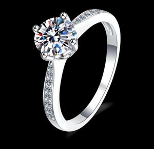 Luxury 925 Silver Excellent CutColor Pass Diamond Test Mossanite Party Ring Cluster Rings9774769