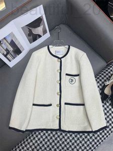 Women's Jackets designer 23 Autumn/Winter New Nanyou CHA Small Fragrant Wind Contrast Panel Design Letter Pattern Embroidery Decoration Wool Coat Z656