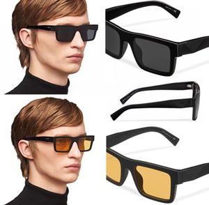 Óculos de sol SPR19WF Compras de moda feminina, homens que dirigem lentes polarizadas amarelas de ouro quadrado de alta qualidade