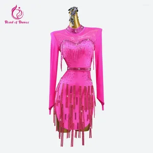 Scene Wear Girl Latin Dance Dress Elegant Woman Prom fransad kjol Cabaret Ballroom Sex Practice Clothes Line Suit samba kostym