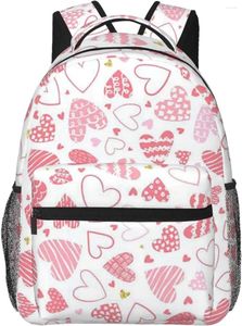 Rucksack Cute Hearts Muster Romantischer Valentinstag Stilvolle lässige lässige Laptop -Rucksäcke Taschen Computer Daypack Geschäftsreisen