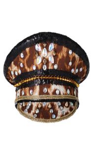 Musikfestival Frauen Captain Hats Kostüm Accessoires Burning Man Pailletten Militärhut Steampunk Kopfbedeckungen6151095