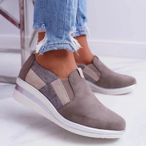 Fitness Shoes Women Vulcanizou Casual Wedge Platform Band Elastic Spring Summer Summer crescendo mulheres tênis