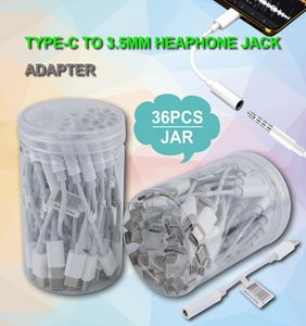 Typ C till 35mm hörlurar Jackadapter Support Musik och telefonröstsamtal med UPC Plastic Jar 35mm AUX CABLE KVINNA TRANSFE5661395