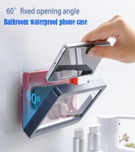 Bathroom Waterproof Mobile Phone Holder Punch Wall Mount AntiFog Seal Protection Shower Touch CellPhone Case For Kitchen Mob1295151