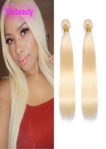 Indian Virgin Human Hair Extensions 2 Pieces One Set 613 Blonde Straight Hair Wefts 1030inch Products Whole Double Wefts1197786