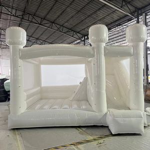 Düğün Bouncer Beyaz Sıçrama Evi Şişirilebilir Jumper Slayt Tam PVC Atlama Combo Açık Hava Dış Mekan Kalesi Çocuklar İçin Yetişkinler Ücretsiz Gemi ile Yetişkinler