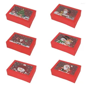 Opakowanie prezentów 12 szt. Świąteczne pudełko na ciasteczka Treat Candy z okiennymi wakacyjnymi materiałami imprezowymi