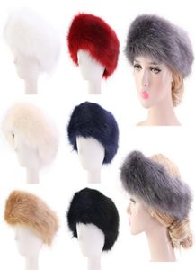 7 colors Womens Faux Fur Winter headband Women Luxurious Fashion head wrap Plush Earmuffs Cover hair accessories Whole ZJY8659659961