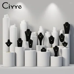 Decorative Plates Ciyye Portrait Necklace Display Stand Holder Jewellry Mannequin Bust For Pendant Shop Window Jewelry Organizer