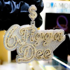 2022 Ny design 14K Gold Hip Hop Jewelry Sier Iced Out VVS Emerald Moissanite CVD Diamonds 3D Custom Letters Pendant