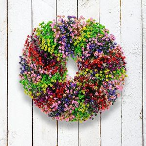 Dekorative Blumen künstlicher Kranzhänge Dekor Frühling Sommer -Haustür Simulation BlumendekorationWindows Dekoration Weihnachten