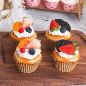 Dekorativa blommor 6st Cupcake Cake Decor Home Decoration Party Fake Cupcakes Models Po Props Back Window Decors