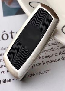fashion money clip stainless steel black rubber pattern moneyclips for men and women no have box268K4456050