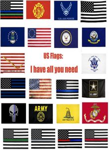 USA Flagi US Army Banner Marine Corp Navy Besty Ross Flag Don't Stąpaj na Me Flags Thin Xxx Line Flag EEB58222957547