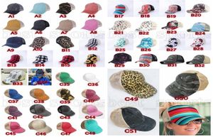 Ponytail Hats 53 Styles Woman Washed Mesh Back Plaid Buffalo Leopard Messy Bun Baseball Cap Outdoor Trucker Hat ZZA31363133432