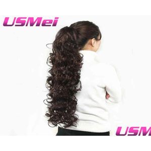 Hair Pedaços Usmei 32 polegadas de comprimento Extensões de clipe de garra cacheada