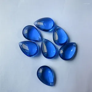 Cristal de lustre (anéis livres) 20pcs 28mm adorável azul claro gotas de água de vidro liso pingentes contas de cortina acessórios