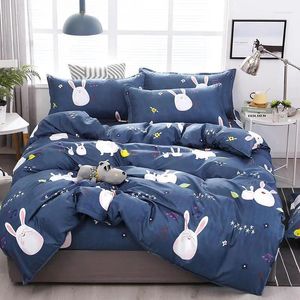 Bedding Sets Aloe Cotton Pattern Set Soft Skin Friendly Cover Capa de Cama plana Fronha em casa por atacado