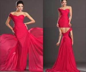 Sereia de designer sexy vestidos de noite um ombro varrem vestidos de chiffon vermelhos vestidos de noite de noite de madrugada 4799200