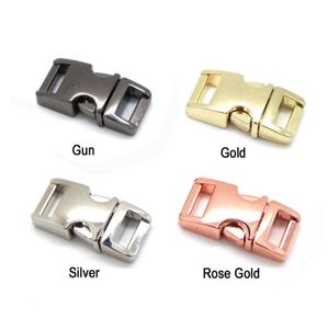 10pcslot 38quot10mm 4 color metal paracord buckle side release buckle small dog collar clips Paracord Shackles Accessories3193937