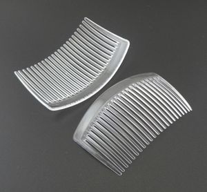 20st 50cm85cm 23Teeth Clear Plain Plastic Hair Combs för DIY Hårtillbehör Brudhuvudpiecestransparent Side Combs4560338