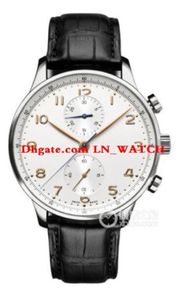 New Fashion Men039 O Guarda White Dial Black Strap MEN039S Automatico orologio in pelle meccanica di alta qualità Watch7100808 di alta qualità 7100808