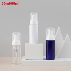 Garrafas de armazenamento 500pcs Clear plástico -espumante Bomba garrafa de 30 ml/60 ml de cílios de face vazia espuma de espuma de sabão cosmético de espuma de espuma