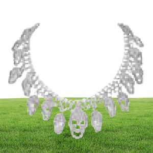 Tuliper Halloween Skull Necklace for Women Crystal Rhinestone Choker Party Jewelry Accessories Gifts Iced Out Chain Chokers8061171