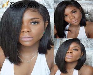 bella hair glueless straight short cut brazilian virgin humanhair lace front wig full lace wig for black women bob style wig s1483625