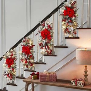 Tapestries Christmas Wreath Staircase Decor Hanging Stair Wall Swag Trim Front Door Window Holiday Decoration