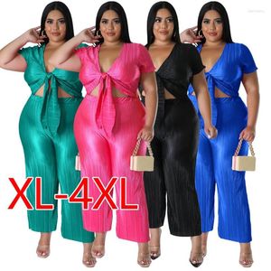 Hosen zweiteilige Top Fashion Elastic Set Plus Size Women Anzug