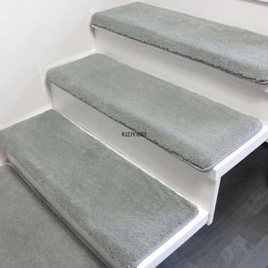 Carpets 18mm Thickened Stair Step Mat Glue-free Self-adhesive European-style Carpet Home Non-slip Solid Wood Decoration