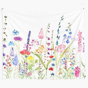 Wandteppiche farbenfrohe wilde Blumenfeld Wandteppich Wand hängen für Wohnzimmer Schlafzimmer Schlafzimmer Wohnheimdekor lustig