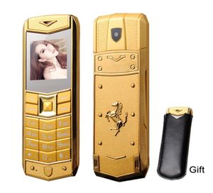 Telefoni cellulari Super Luxury sbloccati per Man Women Dual Sim Card Mp3 Tele Metal Metal Telaio in acciaio cellulare Case9739424