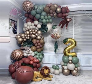 Decoração de festa 183pcs Animal Balloons Set Kit Garland Kit Jungle Safari Supplies Favors Kids Boys Birthday Baby Shower 5929568