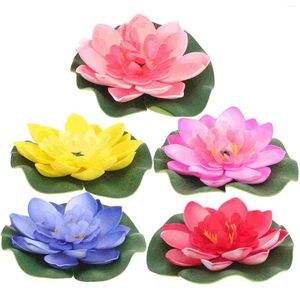 Decorative Flowers 5pcs Artificial Floating Water Pool Decoration Simulation For Eva Pond Home Garden 10cm Gardening