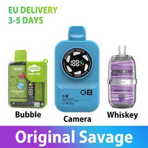 ЕС склад Puff 18000 Savage Vape Camera 18k Puffs Ondayable Vaper Device VP Shisha 20000 Puff 20k с регулируемой экраном экрана с мощностью электронная сигарета