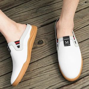 Scarpe casual uomini di alta qualità in pelle autentica mocassini da barca classici mezze piastrine pigro muller pigri