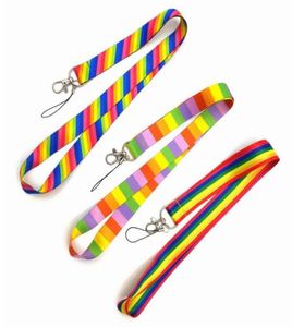 Rainbow Neck Lanyard ID Abzeichen Handy Lanyard Schlüsselbund Polyester Mobiltelefon Lanyards6972892