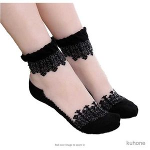 Socken Strumpfwaren aus Lace Socken 2023 Sommer Mode sexy transparent lose dünne Socken Frauen Nicht-Schlupf-Ultra-dünner Socken weiblich