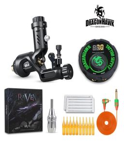 Dragonhawk Raven Genii Tattoo Kit Rotary Motor Gun Airfoil Power Supply Needles Grip D30882189790