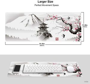 Mouse Pads Wrist Rests Sakura Mousepad Japanese Pagoda And Cherry Blossom