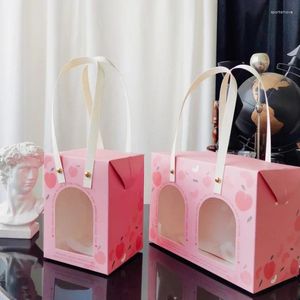 Geschenkverpackung 10pcs kreativer Fenster Honigverpackung Box Pink Handheld Griff exquisite Vogel -Nest -Premium -Boxen