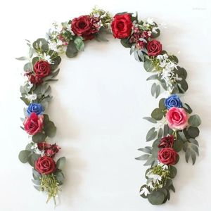 Decorative Flowers 200cm Artificial Flower Wedding Arch Rose Plant Decoration Western Table Courtyard Props