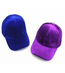 Velvet Solid Peaked Cap para homens Mulheres Moda Snapback Ajustável 6 painel Baseball Cap Hiphop Caps Gorras para Unisex6524937