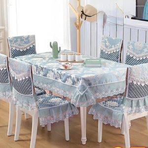 Chair Covers Lace Pattern Embroidery Antiskid Tablecloth Dining Room Decoration Chaircover Rectangular Coffee Cushion