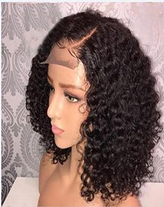 Deep Curly Lace Front Bob Wigs 4x4 5x5 13x4 100 Human Human Lace peruca Pré -explucada Hairlene9674385